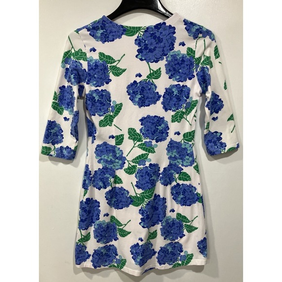 Mahi Gold Hydrangea Walk In Blue Half Sleeve Cotton Dress Size Small - Picture 4 of 7